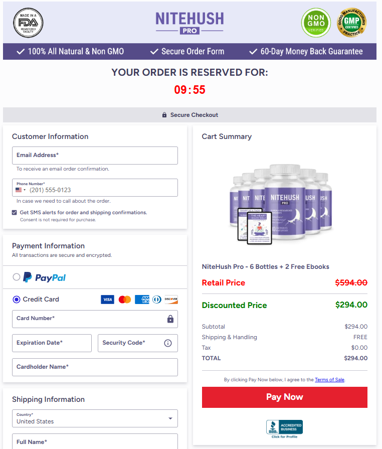 NiteHush Pro payment method